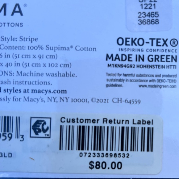 2 King Charter Club Damask Stripe Pillowcases 5550 Thread Count Supima Cotton - Picture 4 of 5